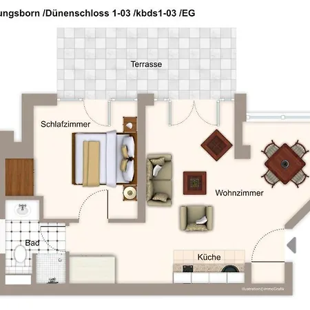 Duenenschloss Duenenschloss 1-03 Lägenhet